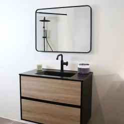 Miroir 80x60 noir mat Essebagno Indus