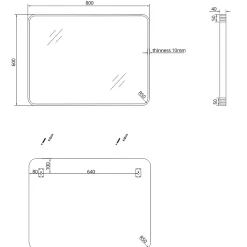 Miroir 80x60 noir mat Essebagno Muséa