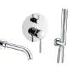 Mitigeur baignoire à encastrer avec douchette CARLOW chrome