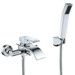 Mitigeur baignoire avec douchette Salle de Bain Robinet de baignoire Douchette Chrome