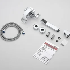 Mitigeur baignoire avec douchette Salle de Bain Robinet de baignoire Douchette Chrome