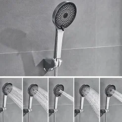 Mitigeur baignoire avec douchette Salle de Bain Robinet de baignoire avec 5 Fonctions Douchette Chrome