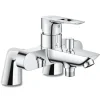 Mitigeur baignoire monocommande GROHE Start Loop chromé + Colonnettes Luxe chromé