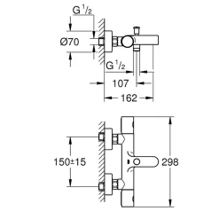 Mitigeur baignoire thermostatique GROHE Precision Get + Colonnettes Luxe chromé