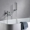 Mitigeur baignoiredouche chrome en laiton et zamak avec flexible metal 170 cm
