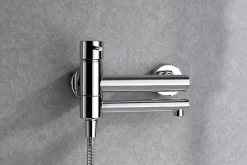 Mitigeur baignoiredouche chrome en laiton et zamak avec flexible metal 170 cm