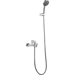 Mitigeur baignoiredouche chrome en laiton et zamak avec flexible 180 cm