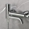 Mitigeur baignoiredouche chrome en laiton et zamac avec flexible PVC 180 cm