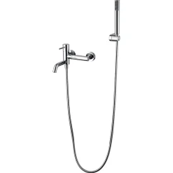 Mitigeur baignoiredouche chrome en laiton et zamac avec flexible PVC 180 cm