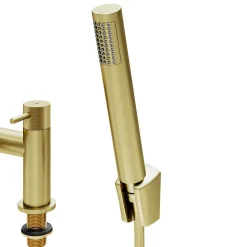 Mitigeur bain douche + douchette, laiton doré, GoodHome Owens