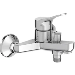 Mitigeur bain douche mural avec raccords - JACOB DELAFON - Brive - Laiton - Chrome - 1.4 kg