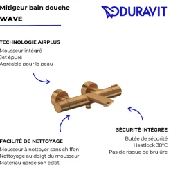 Mitigeur bain douche thermostatique DURAVIT Wave bronze brossé