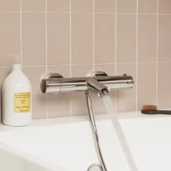 Mitigeur bain douche thermostatique, chrome, NF, GoodHome Mayas