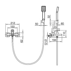 Mitigeur Bain/Douche Anti-Calcaire Or Brossé IMEX ART BDAR025-4OC