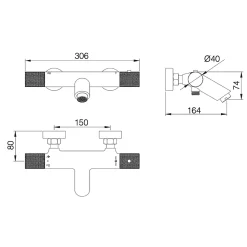Mitigeur Bain/Douche Anti-Calcaire Thermostatique Or Brossé IMEX LINE BTD038-4OC