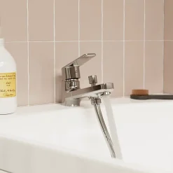 Mitigeur bain/douche mécanique monotrou, chrome, NF, GoodHome Aisai
