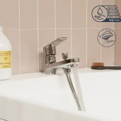 Mitigeur bain/douche mécanique monotrou, chrome, NF, GoodHome Aisai
