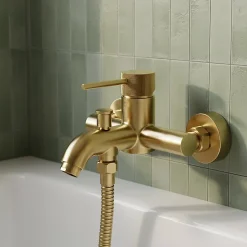 Mitigeur bain/douche mécanique, doré, GoodHome Owens
