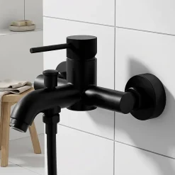 Mitigeur bain/douche mécanique noir mat, Owens GoodHome