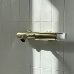 Mitigeur bain-douche mécanique, doré et marbre blanc, Essebagno Manopola