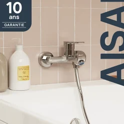 Mitigeur bain/douche mécanique, chrome, NF, GoodHome Aisai