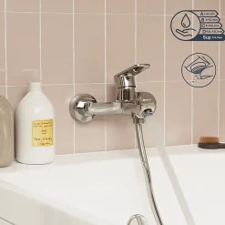 Mitigeur bain/douche mécanique, chrome, NF, GoodHome Aisai