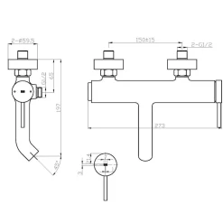 Mitigeur bain-douche mécanique gun métal Essebagno Luisa