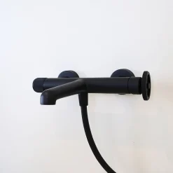 Mitigeur bain-douche mécanique noir Essebagno Indus
