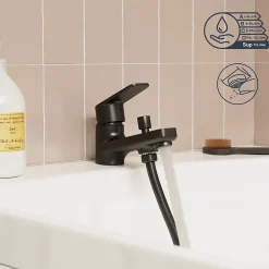 Mitigeur bain/douche monotrou, noir, GoodHome Aisai