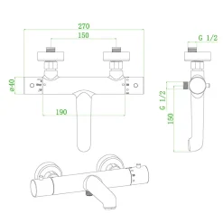 Mitigeur bain-douche thermostatique blanc Essebagno Luisa