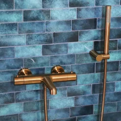 Mitigeur bain-douche thermostatique cuivre brossé Essebagno Luisa