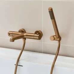 Mitigeur bain-douche thermostatique cuivre brossé Essebagno Luisa