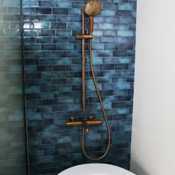 Mitigeur bain-douche thermostatique cuivre brossé Essebagno Luisa