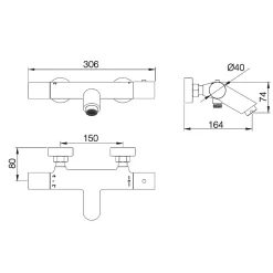 Mitigeur Bain/Douche Thermostatique Anti-Calcaire Or Brossé IMEX MONZA BTM039-4OC