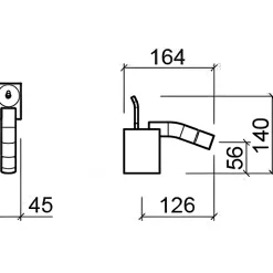 Mitigeur bidet design d'exception SANINDUSA WCA livré avec vidage clic-clac chrome