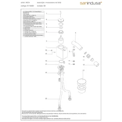 Mitigeur bidet design d'exception SANINDUSA WCA livré avec vidage clic-clac chrome