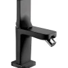 Mitigeur bidet design plat épuré contemporain SANINDUSA Alfa Line 42 couleur noir et chrome livré avec 2 flexibles