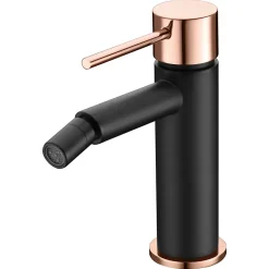 Mitigeur bidet en laiton noir mat et or rose avec cartouche ceramique 25 mm