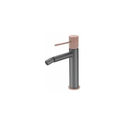 Mitigeur bidet monocommande en laiton finition or rose brosse avec cartouche ceramique