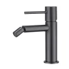 Mitigeur bidet monocommande en laiton noir gun metal avec cartouche ceramique et flexibles