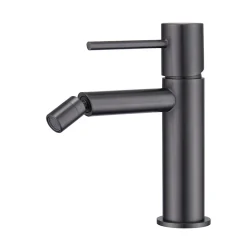 Mitigeur bidet monocommande en laiton noir gun metal avec cartouche ceramique et flexibles