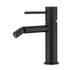 Mitigeur bidet noir mat en laiton et zamac avec cartouche ceramique et flexibles