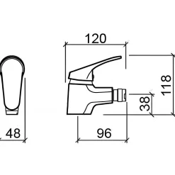 Mitigeur bidet SANINDUSA Cetus Basic chromé livré avec 2 flexibles