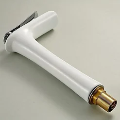 Mitigeur cascade Blanc pour Lavabo Chromé Design Moderne