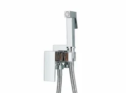 Mitigeur Chrome Encastré pour WC - Douchette Ergonomique, Résistante à la Corrosion, Installation Murale Discrète en Laiton.