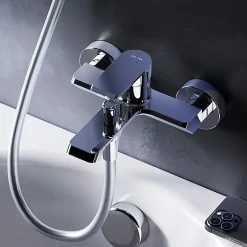Mitigeur de baignoire mécanique Robinet de baignoire, mitigeur salle de bain, Chromé, FNA10000 Flash AM.PM