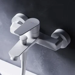 Mitigeur de baignoire mécanique Robinet de baignoire, mitigeur salle de bain, Blanc FTA10033 Hit AM.PM