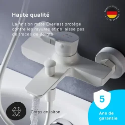 Mitigeur de baignoire mécanique Robinet de baignoire, mitigeur salle de bain Blanc taille M, FXA10033 X-Joy AM.PM