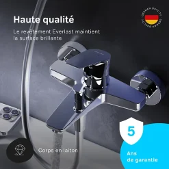 Mitigeur de baignoire mécanique Robinet de baignoire, mitigeur salle de bain, Chromé, FGA10000 Gem AM.PM