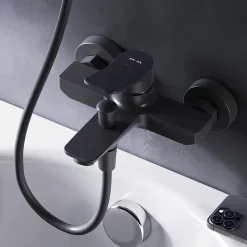 Mitigeur de baignoire mécanique Robinet de baignoire, mitigeur salle de bain, Noir, FXA10022 X-Joy AM.PM
